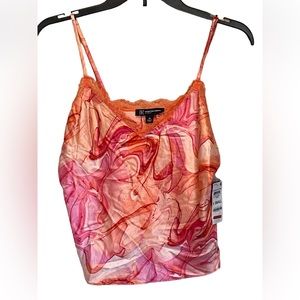 INC International Concepsts 2pc Lace-Trim Cami and Shorts Loungewear Pajama Set